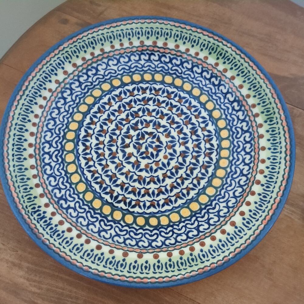 Unikat Ceramika Wiza Boleslawiec Polish Pottery Dinner Plate 11" Artist Signed